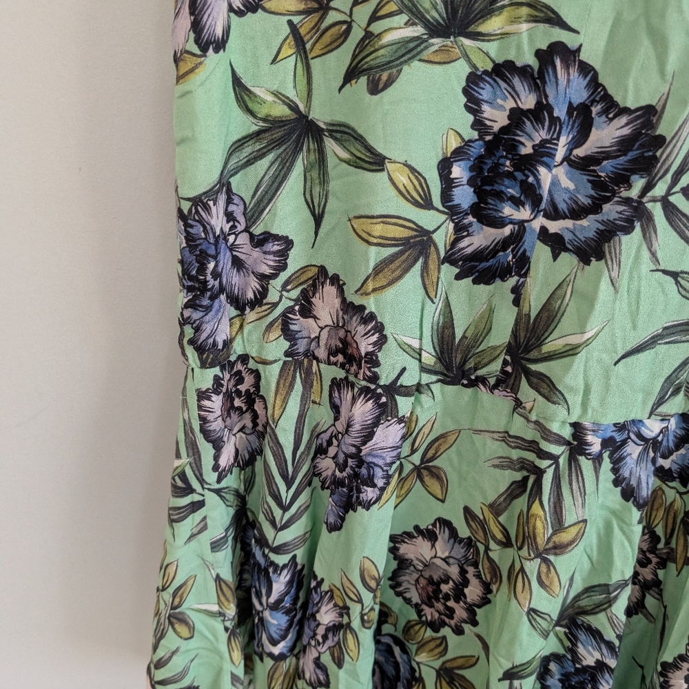 Women's Alice And Olivia Brooke Oasis Mint Floral Dress 6 - Picture 3 of 9